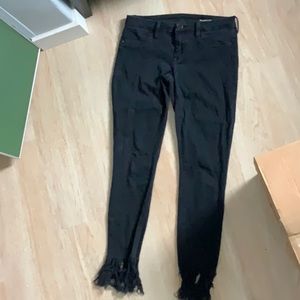 Black fringe jeans